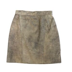 Winlit Brown leather lined mini skirt Women's ladies size 5/6